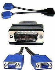 Dell 0G9438 Y Splitter. Male DVI to 2 Female VGA. New.