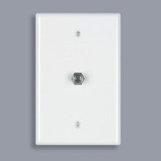 Data Comm Coax Wall Plate. White. Part # 32-0012.