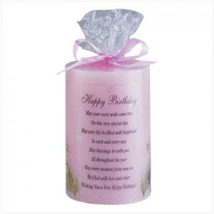 Happy Birthday Candle. 34041. New. Pink.
