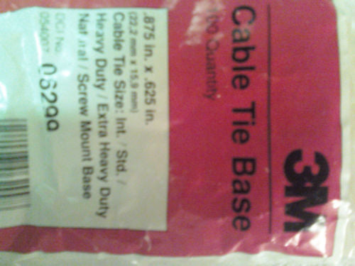 3M 06299 Cable Tie Base. 100 per Bag. New. OEM.