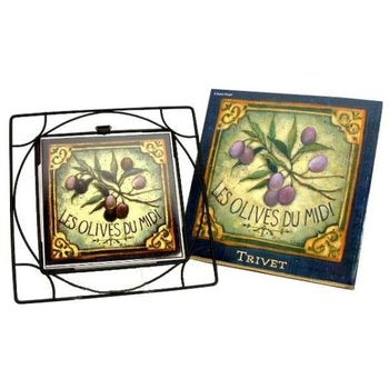 Giftco 696012 Olive Design Trivet. 8.5". New.