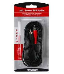 Recoton AC237 20" Stereo RCA Cable. New.