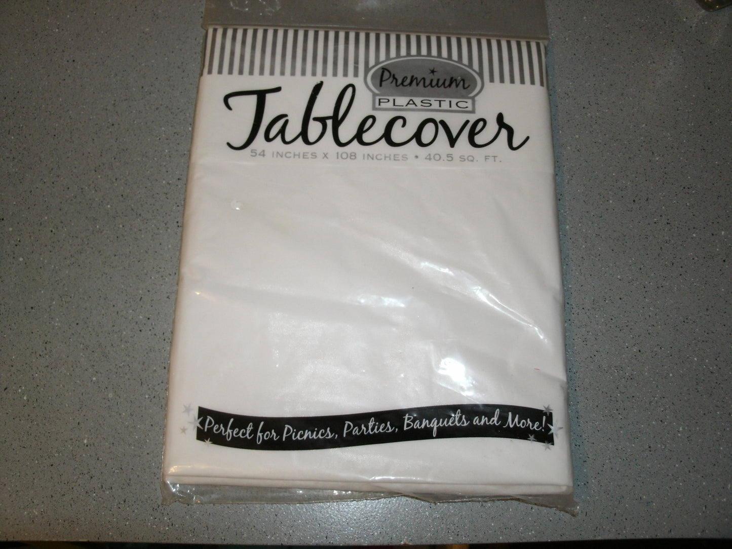 Premium Plastic Tablecover. 54" X 108". 680557005699