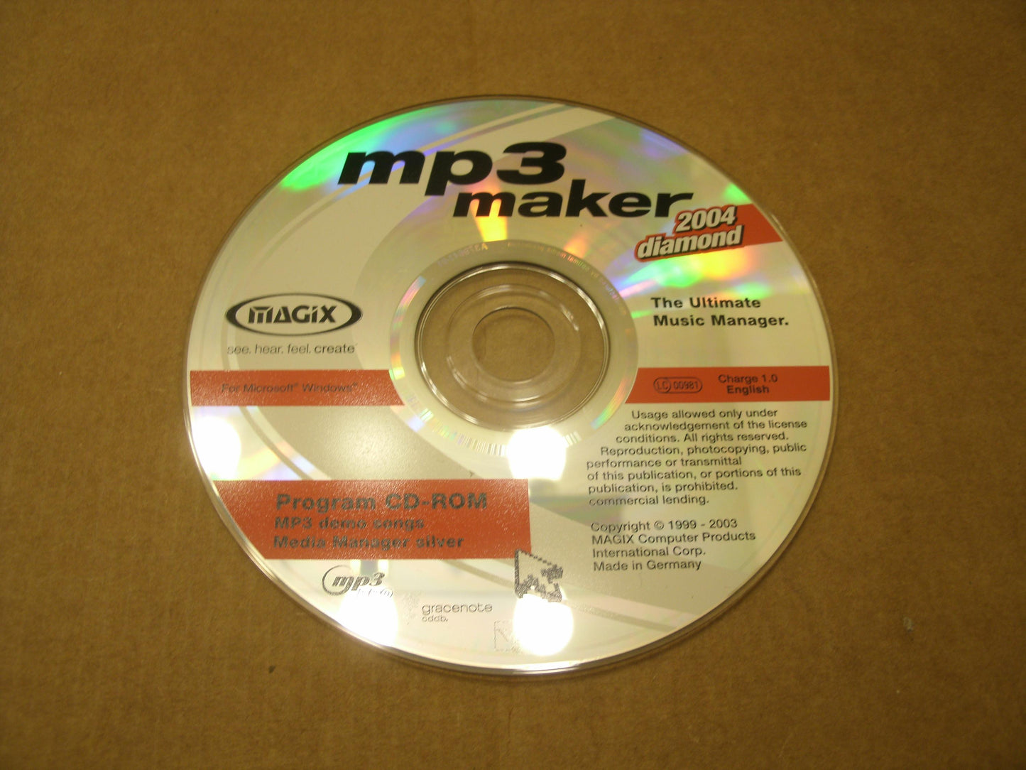 Magix MP3 Maker. 2004 Diamond. English. Windows.