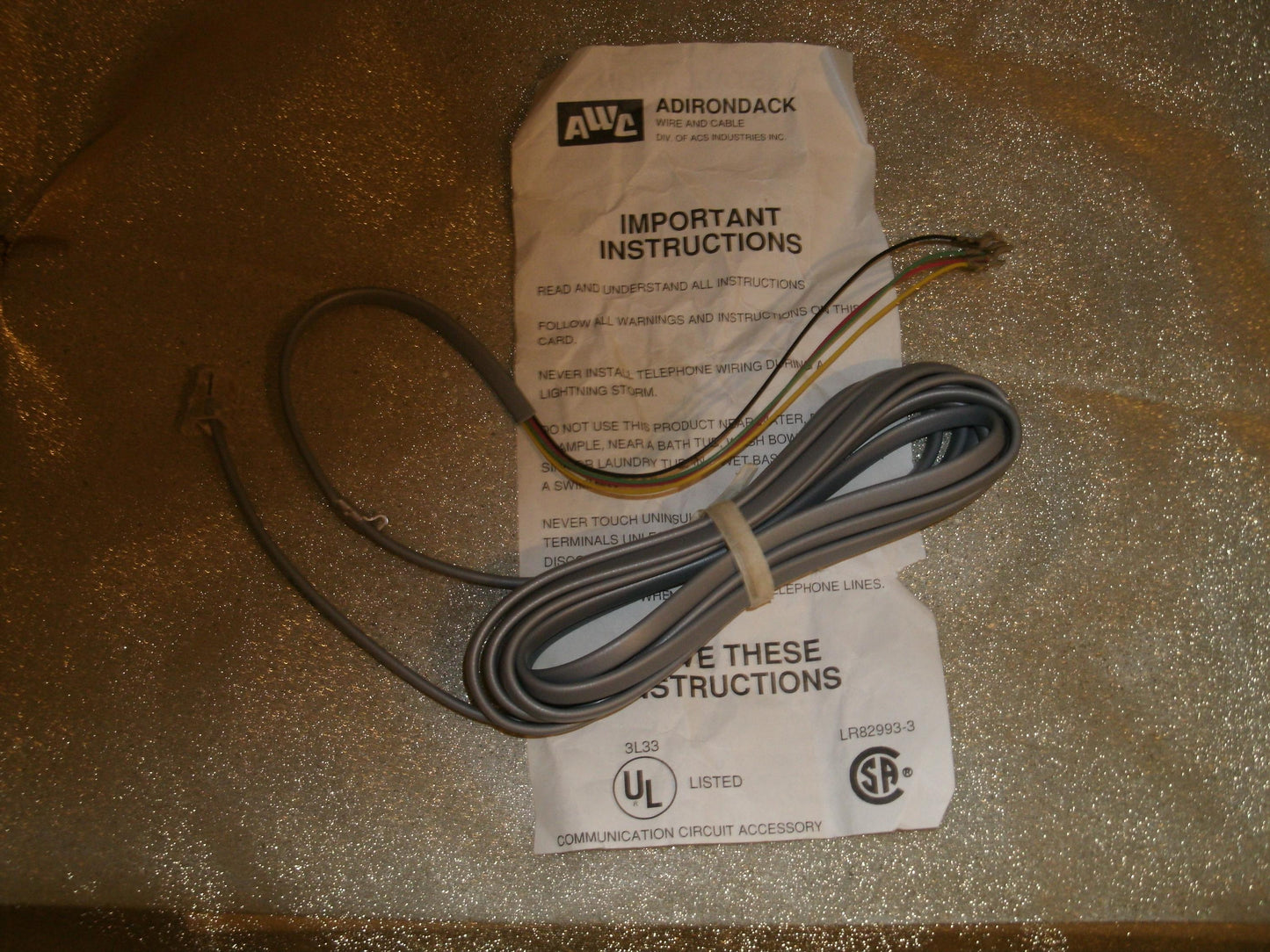 Adirondack Wire Cable. New.