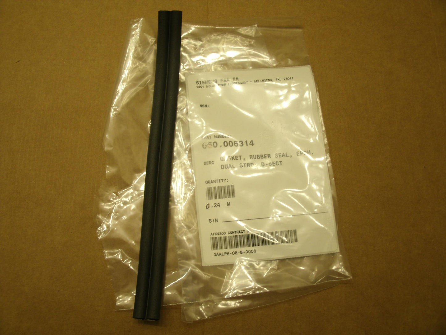 Siemens 660-006314 Gasket Rubber Seal. New.