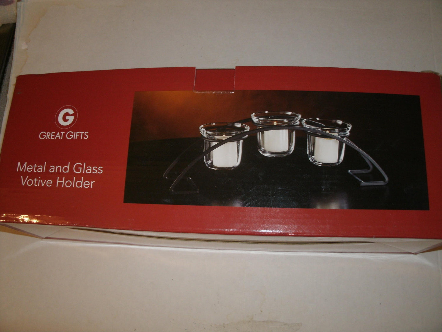 Great Gifts 06-2367A Metal and Glass Votive Holder.