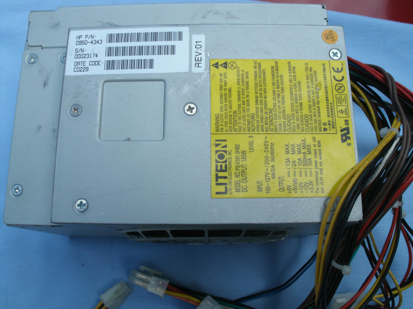 HP 0950-4343 PSU Vectra VL420. Liteon PS-5181-2HB2. 185 Watt.