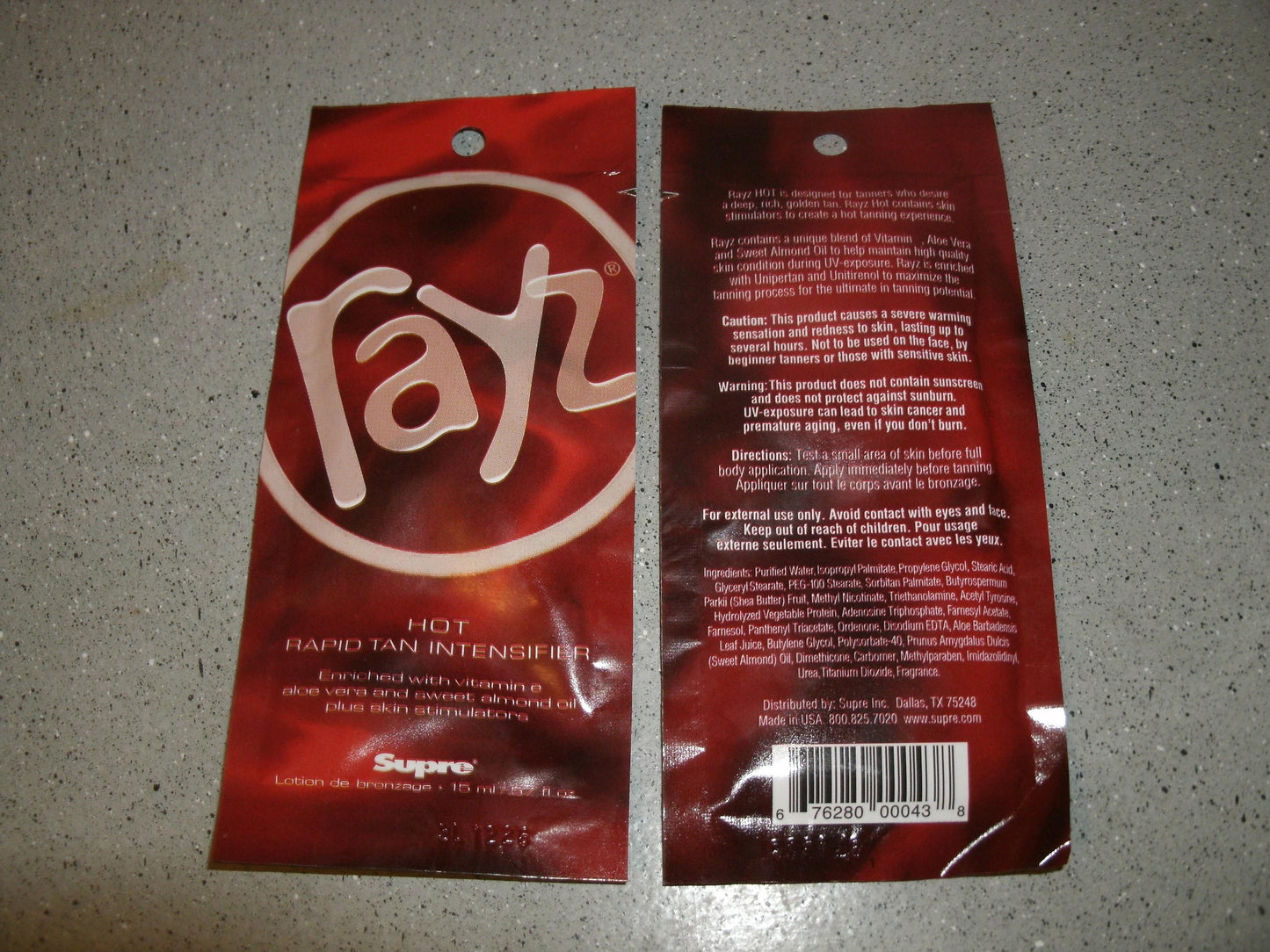 Supre Rayz Hot Rapid Intensifier. 30 Packets Per Lot. 15ML