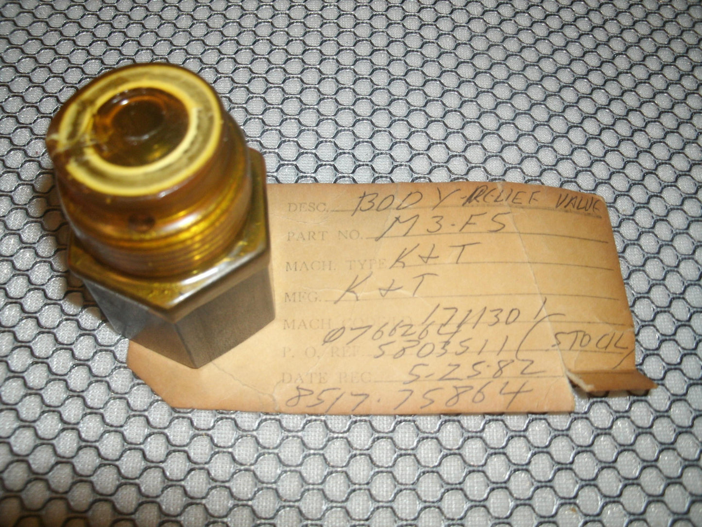 K&T Body Relief Value. M3-F5, New.