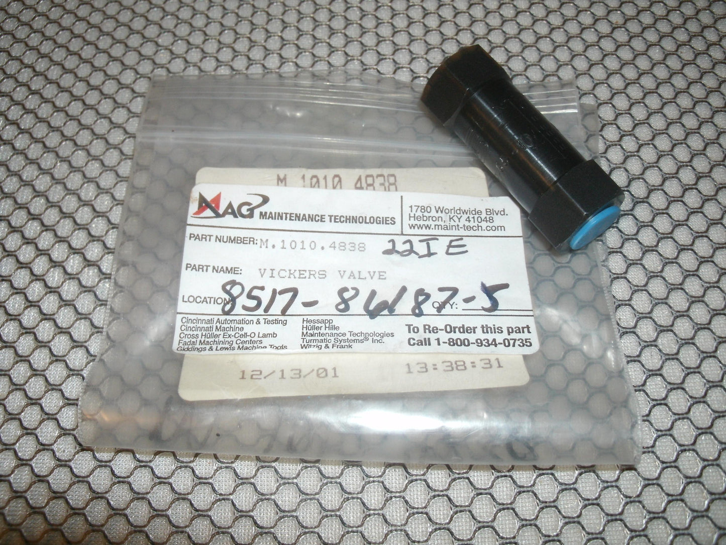 Vickers Valve, M.1010.4838. New.