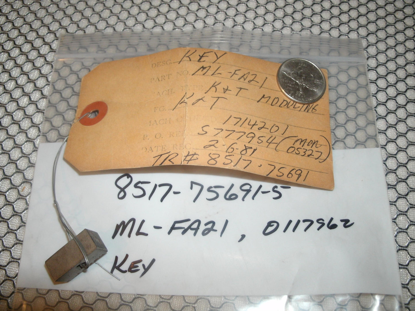 K&T ML-FA21 Key. New.