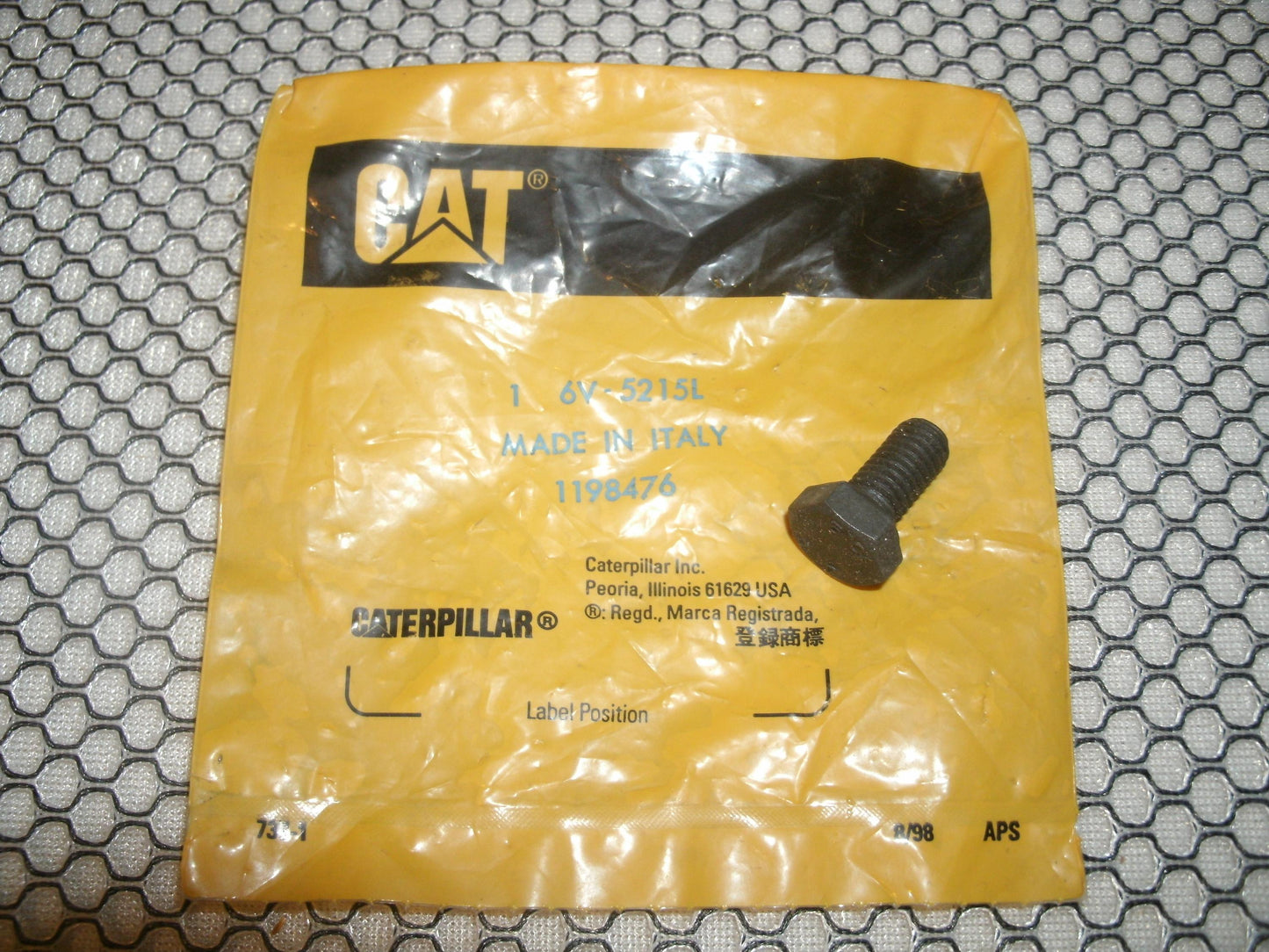 Caterpillar 6V-5215L Bolt. New.
