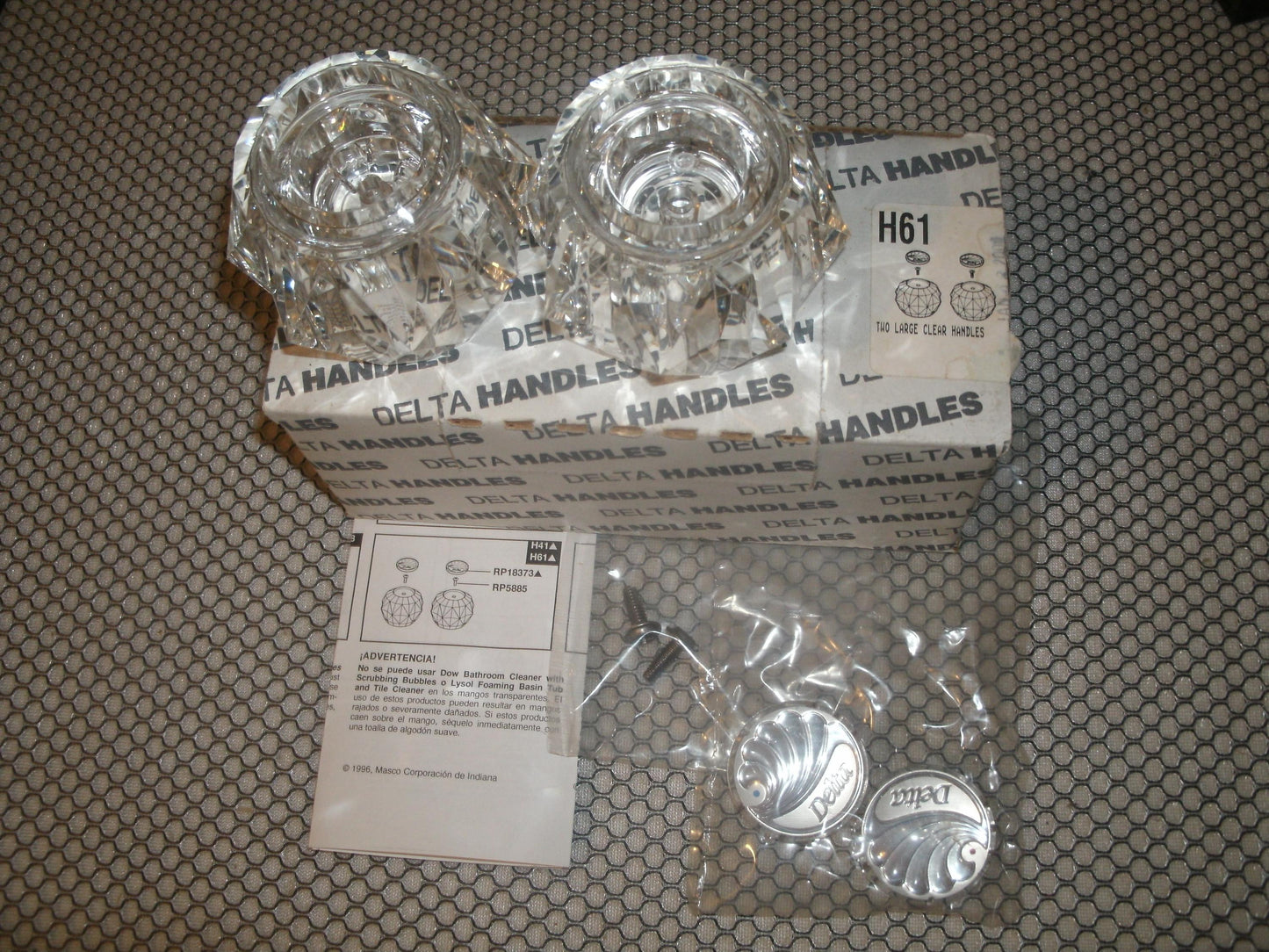 Delta H61 Two Large Clear Handles. New.