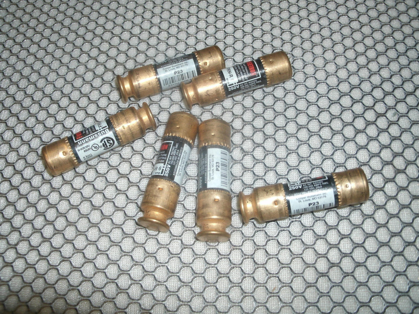 Fusetron FRN-R 6 AMP. P23. Lot of 6. Used.