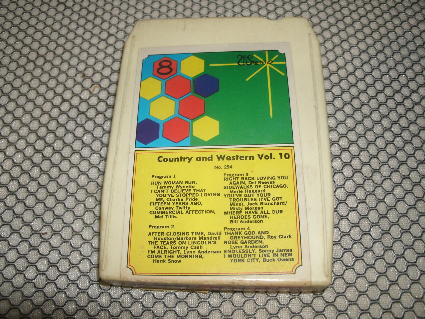 Country and Western Vol. 10. 8 Track Tape. Used. No. 294.