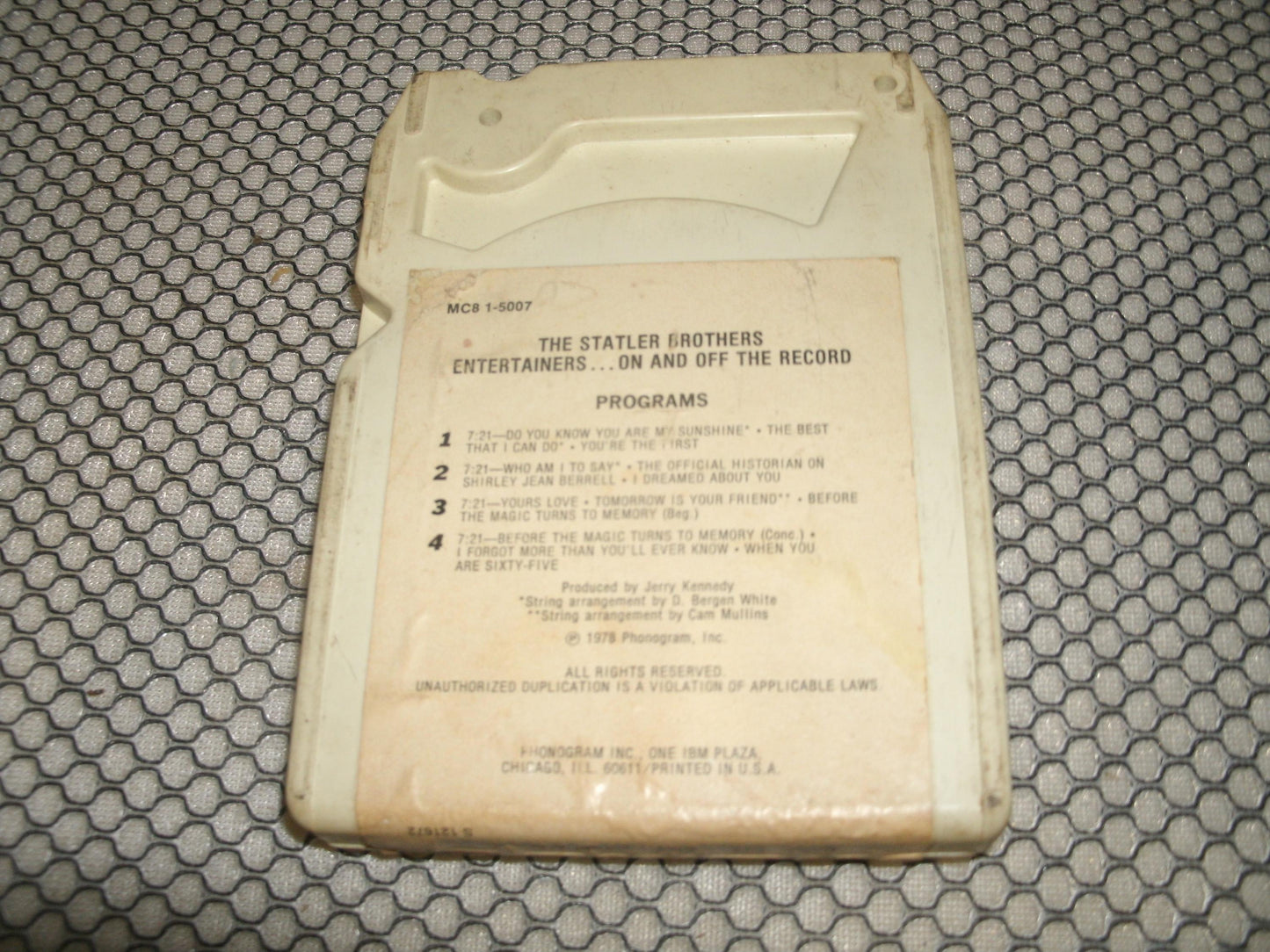 The Statler Brothers. MC8-1-5007. 8 Track Tape. Used.
