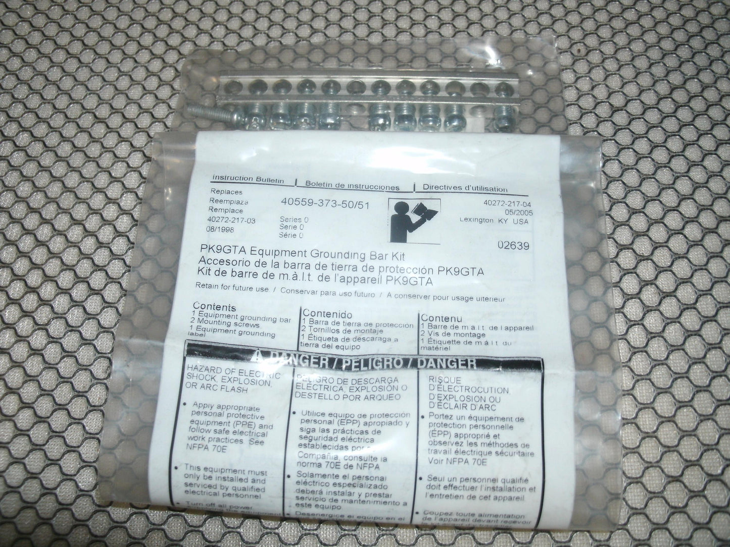 Square D PK9GTA Equipment Grounding Bar Kit. New. (A3)