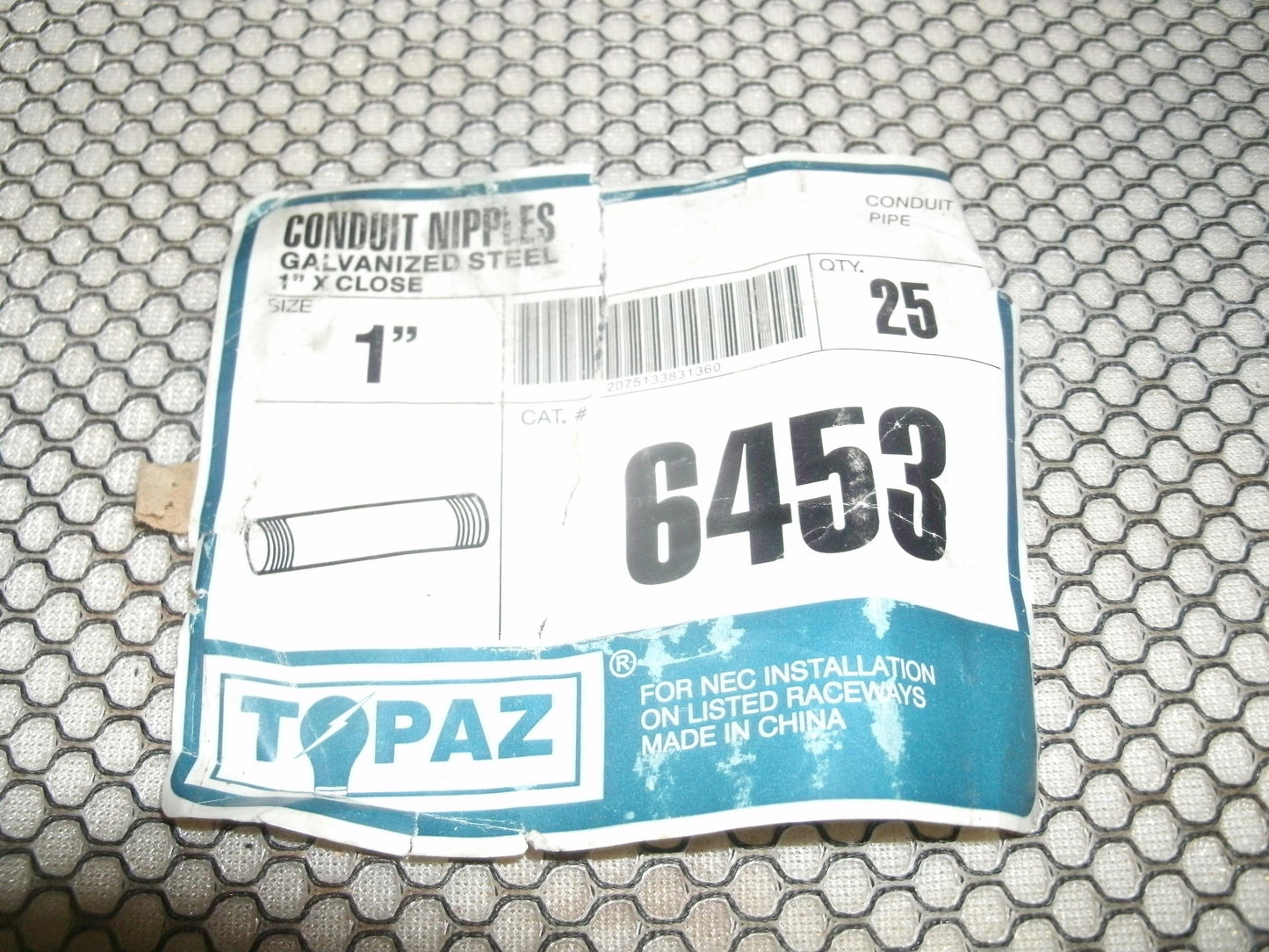 Topaz 6452 Conduit Nipples. New. 25 Count Per Box. 3/4" X Close.
