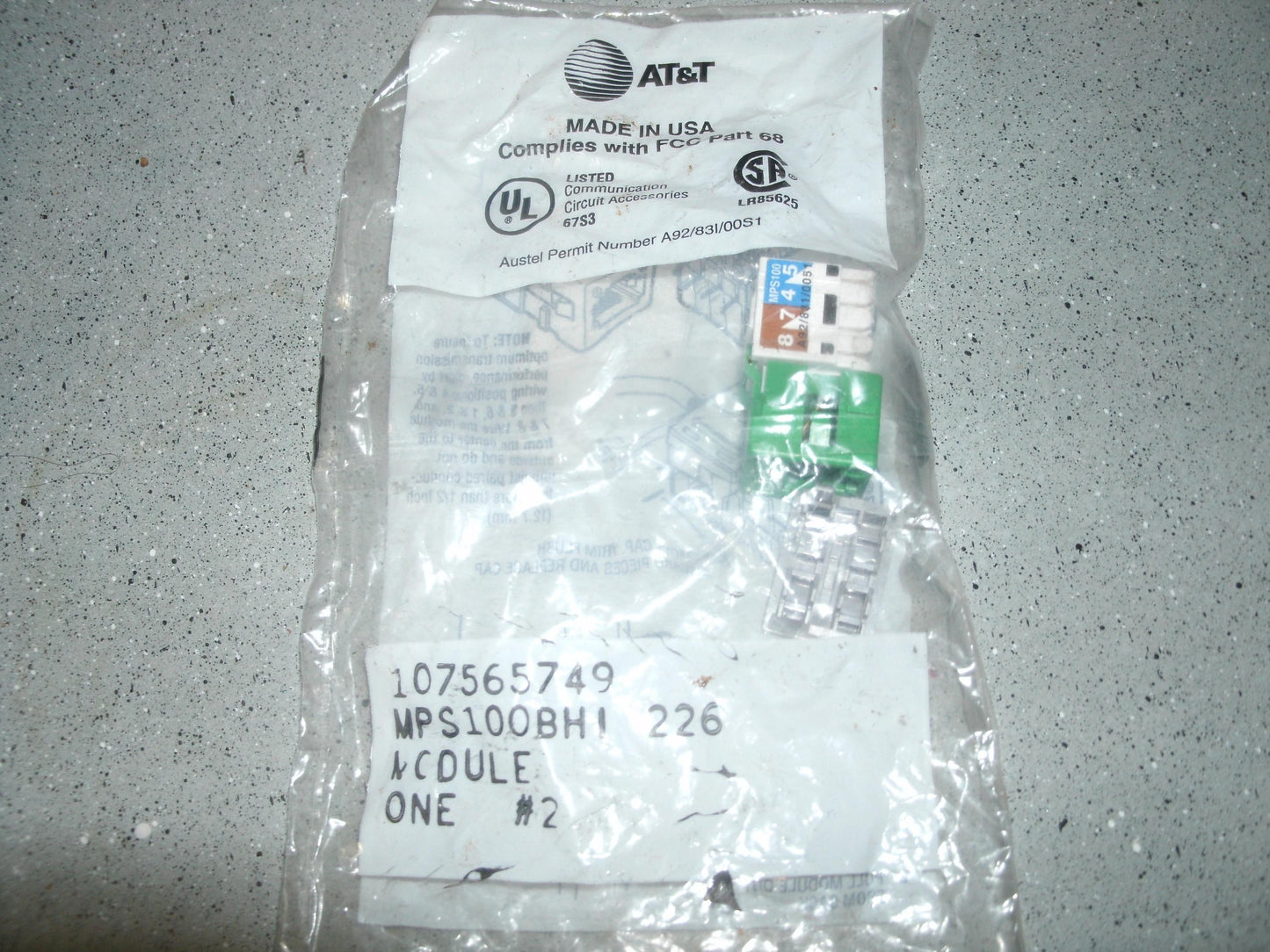 AT&T 107565749 Module. New. Green.