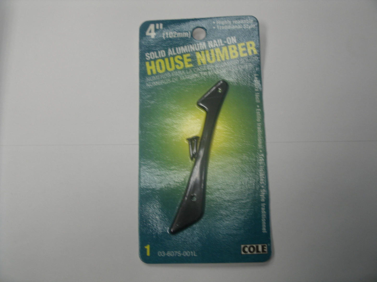 Cole 03-6075-001L House Number 1. New. 4".