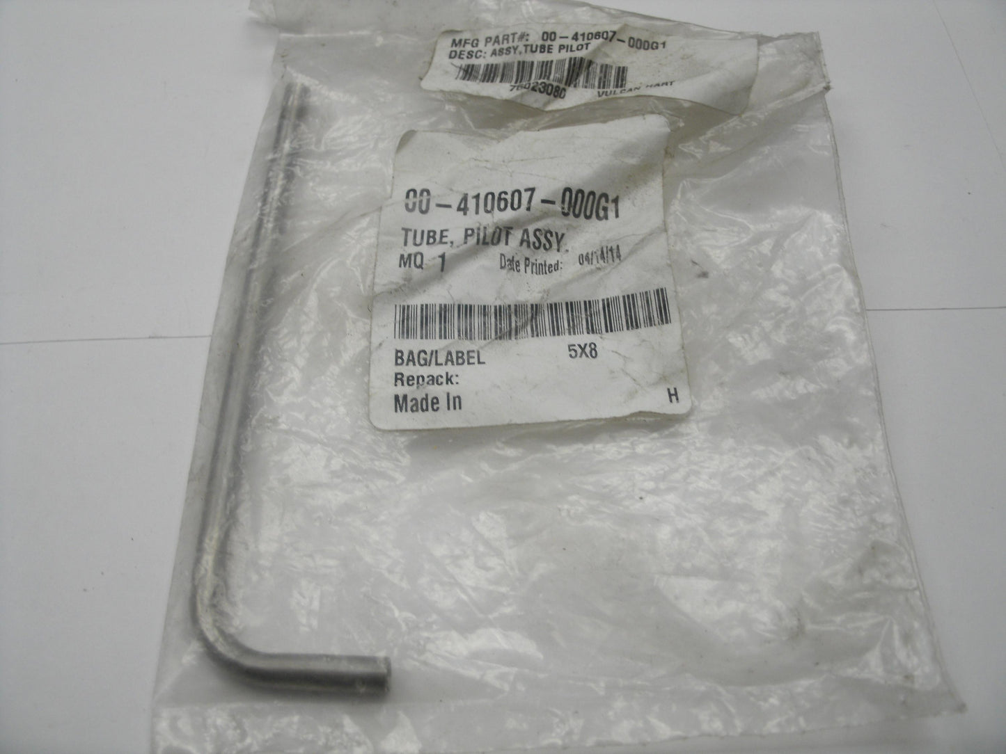 Vulcan Hart Pilot Tube 00-410607-000G1. New.