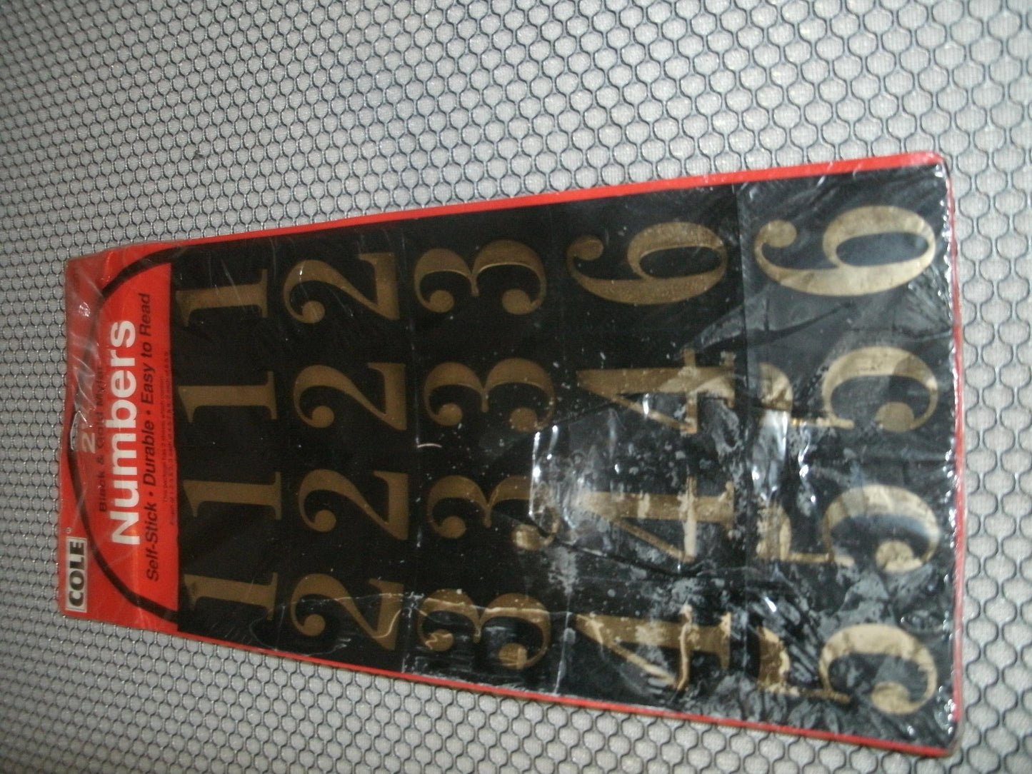 Cole 03-6304 Black and Gold Mylar Numbers. New.