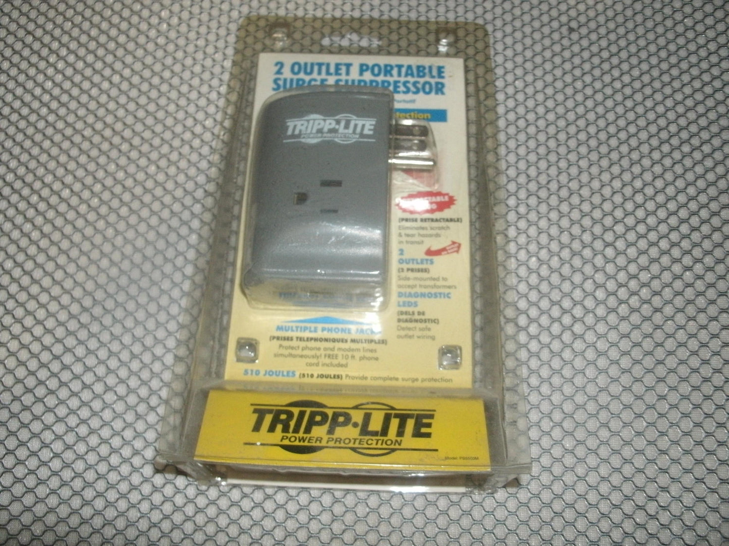 Tripp-Lite PS5503M 2 Outlet Portable Surge Protection. New.
