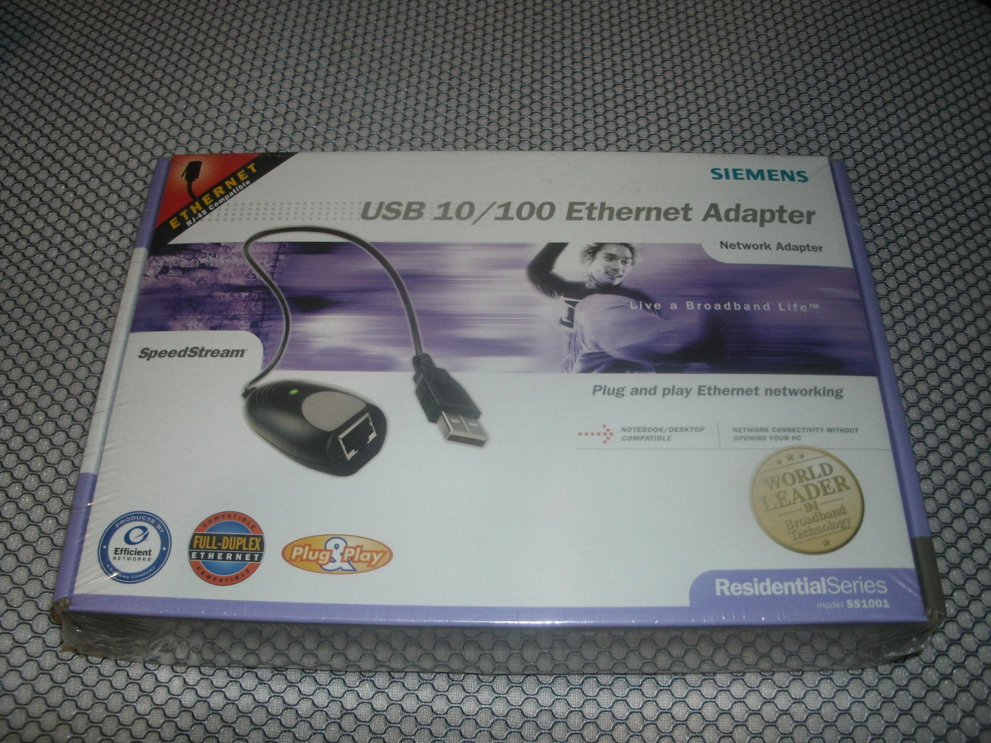 Siemens SS1001 SpeedStream USB 10/100 Ethernet Adapter. New.