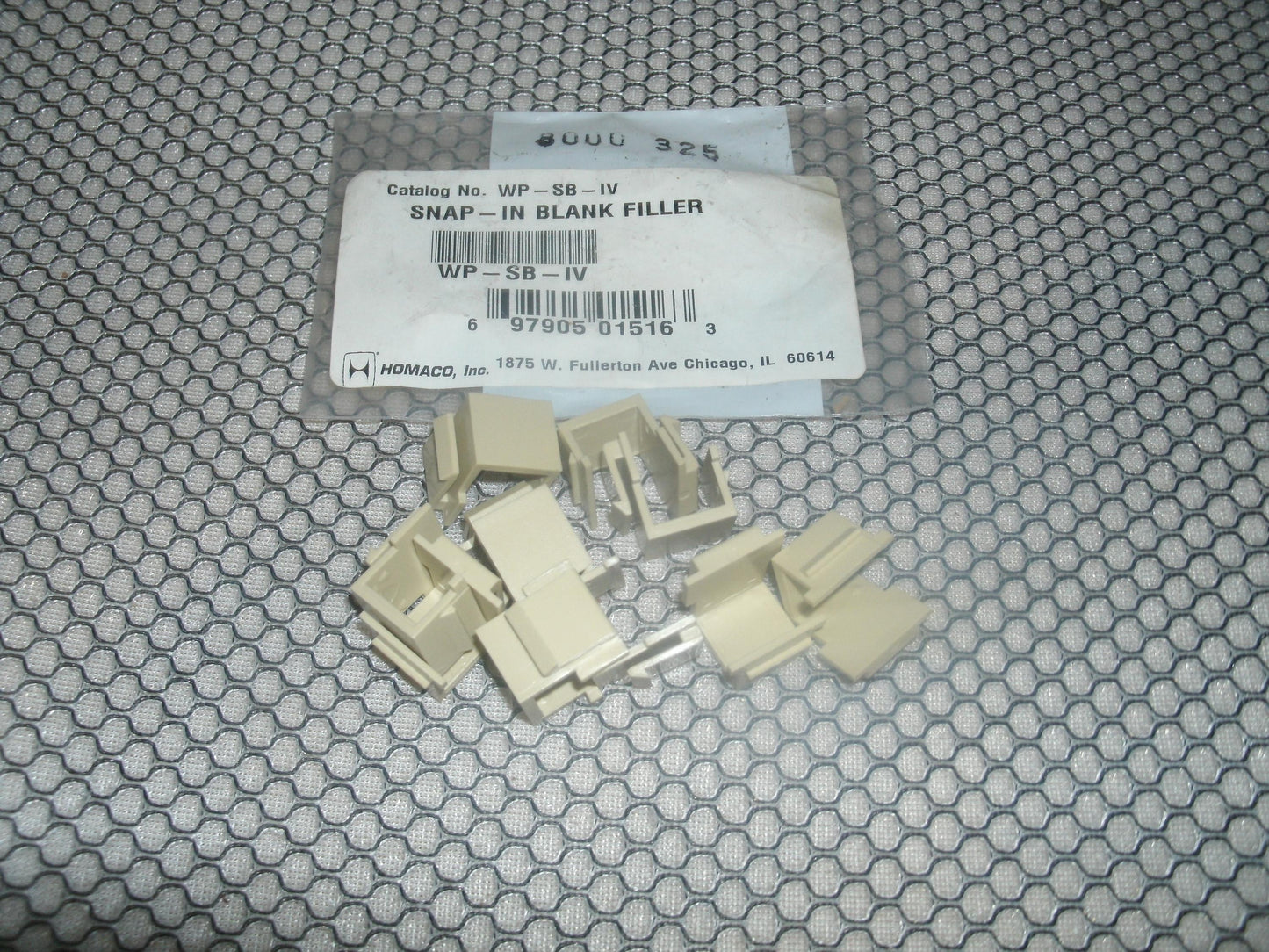 Homaco WP-SB-IV Snap In Blank Filler. New 10 Count.