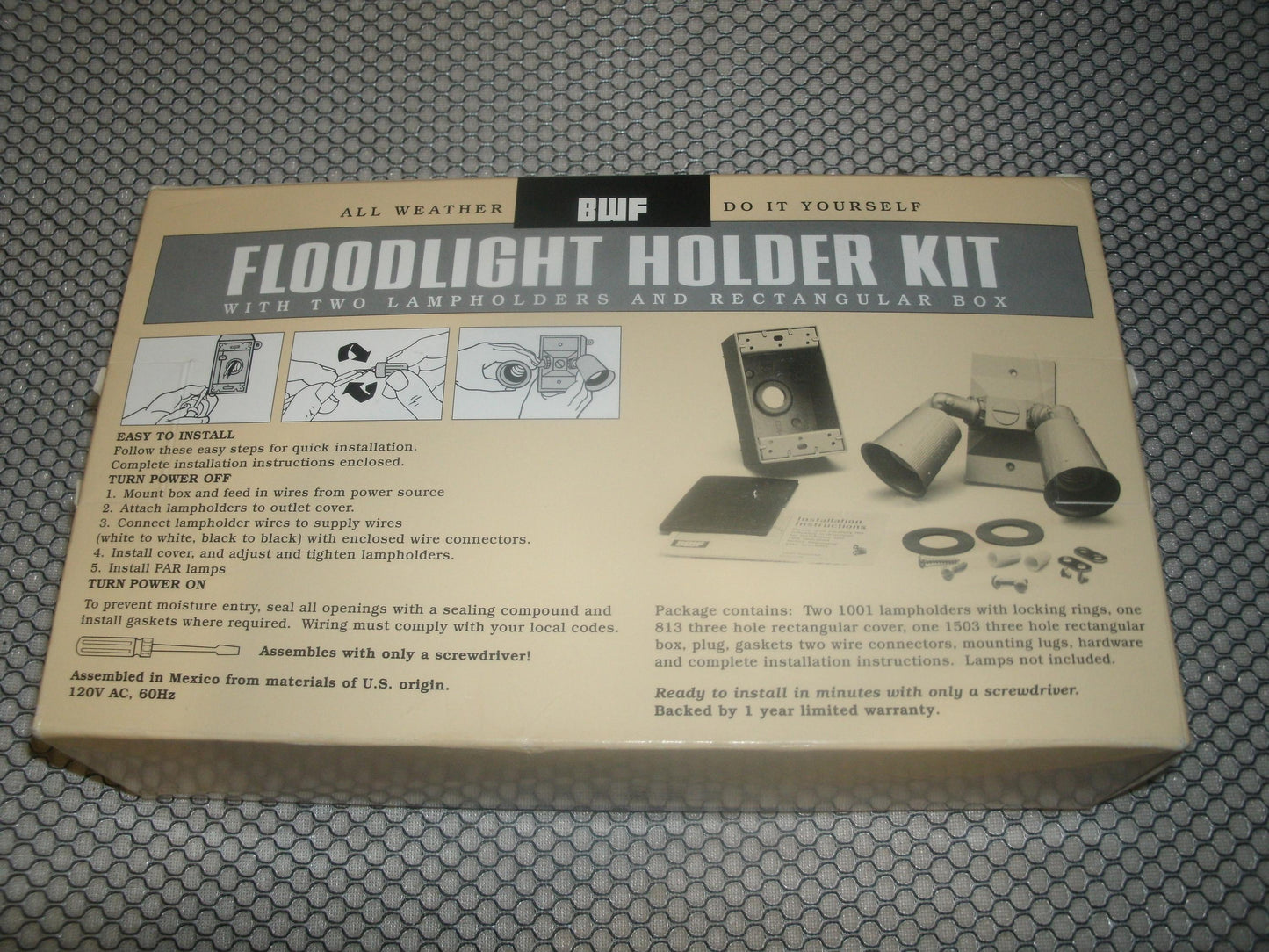 BWF 2HBKW Two Lamp Floodlight Holder Kit. New.