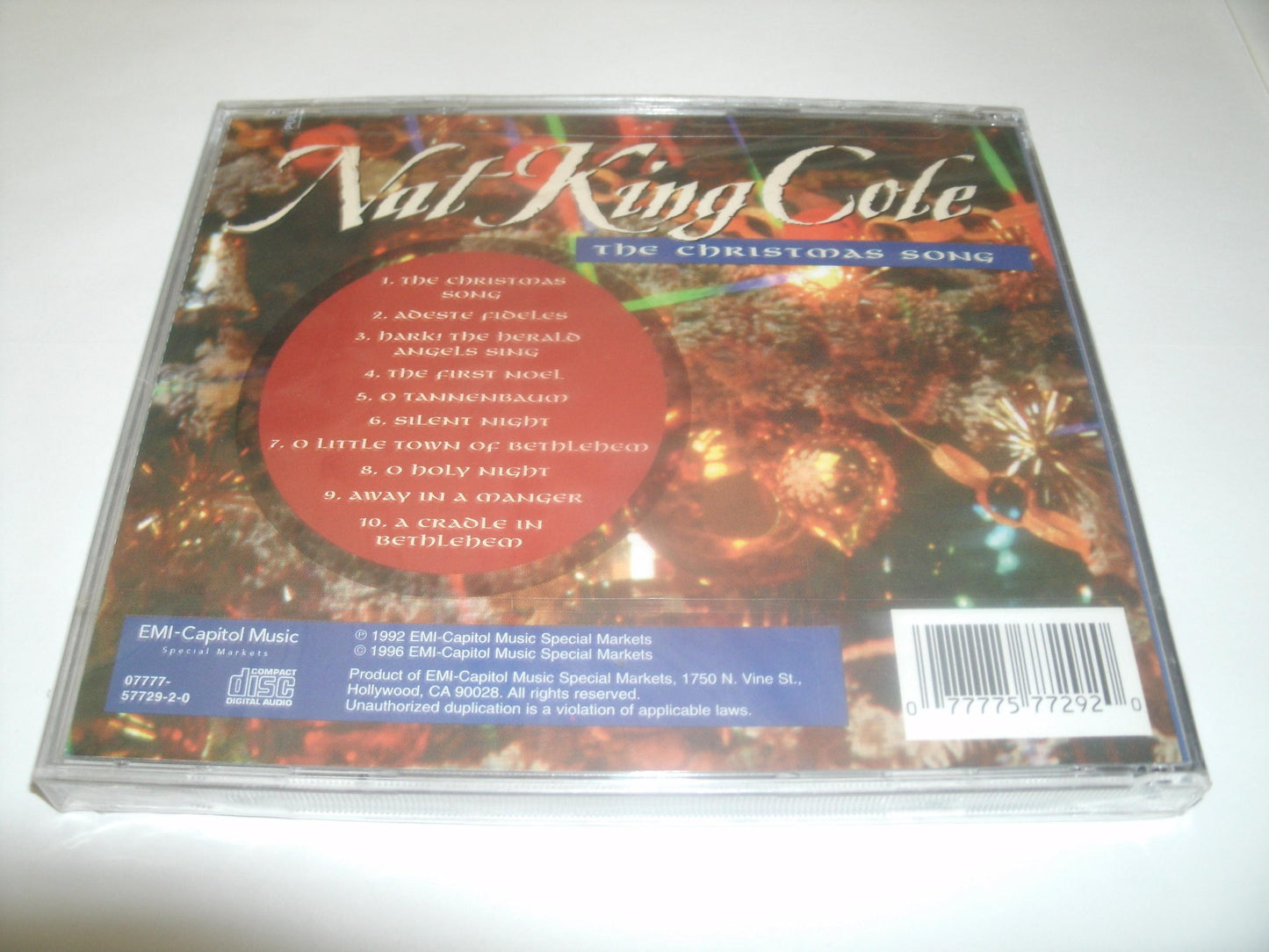Nat King Cole. The Christmas Song. 10 Songs. New.