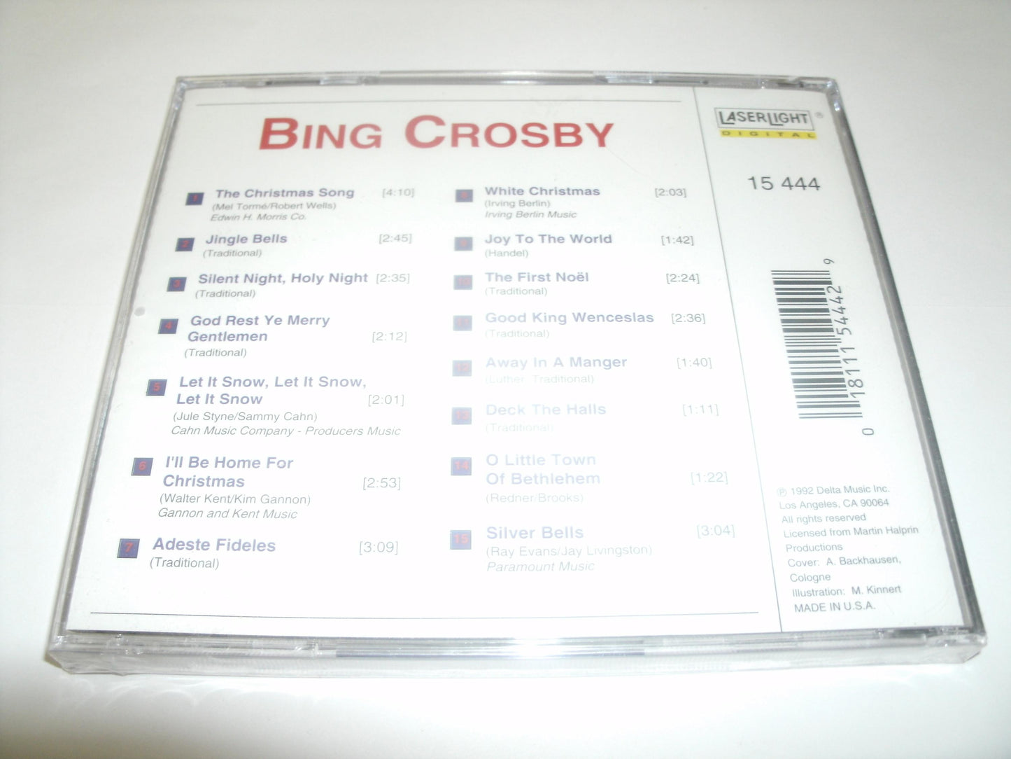White Christmas. Bing Crosby. 15 Songs. New. CD.