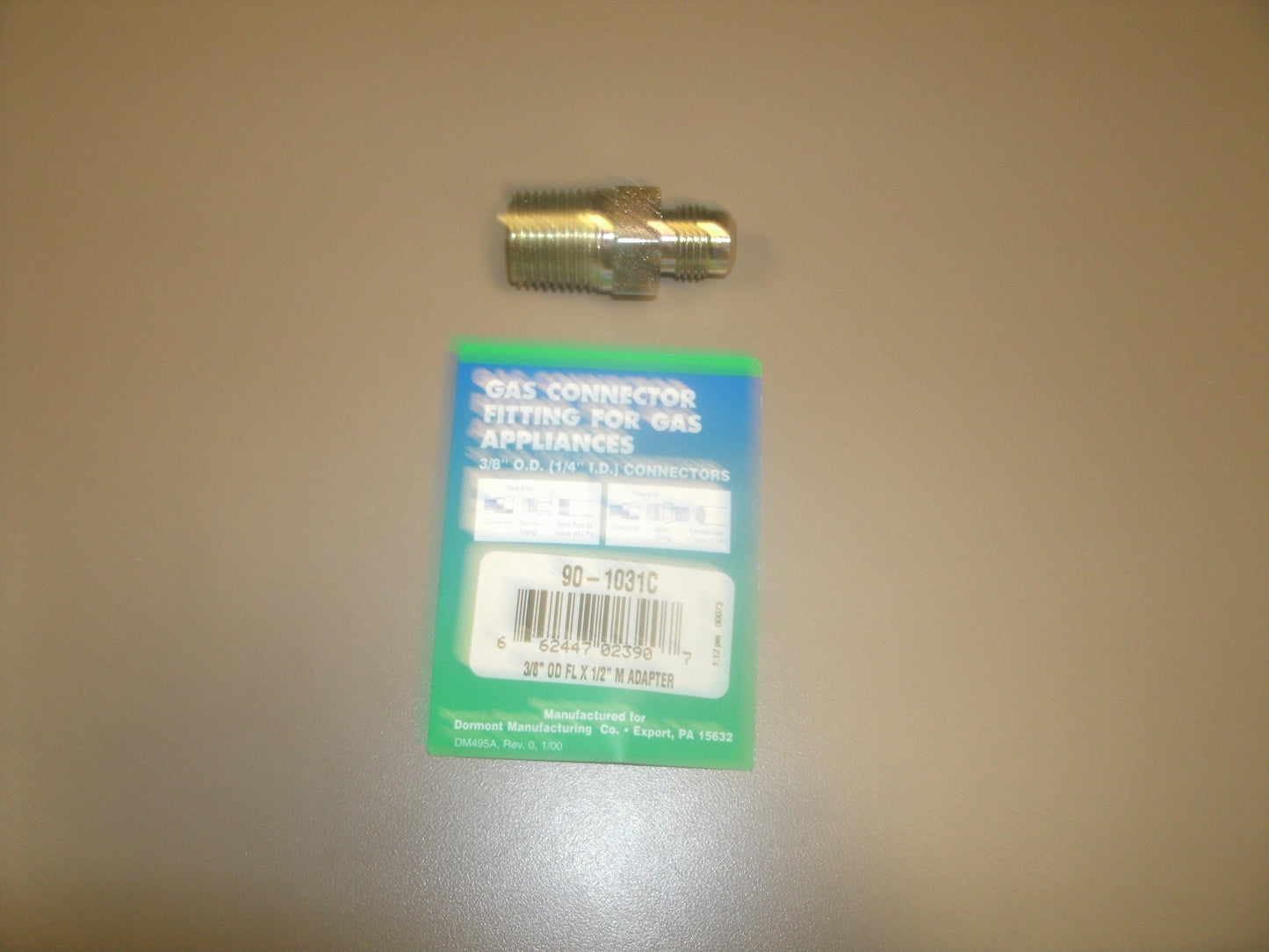 Dormont 90-1031C, 3/8" O.D. FL X 1/2" M Adapter. New.