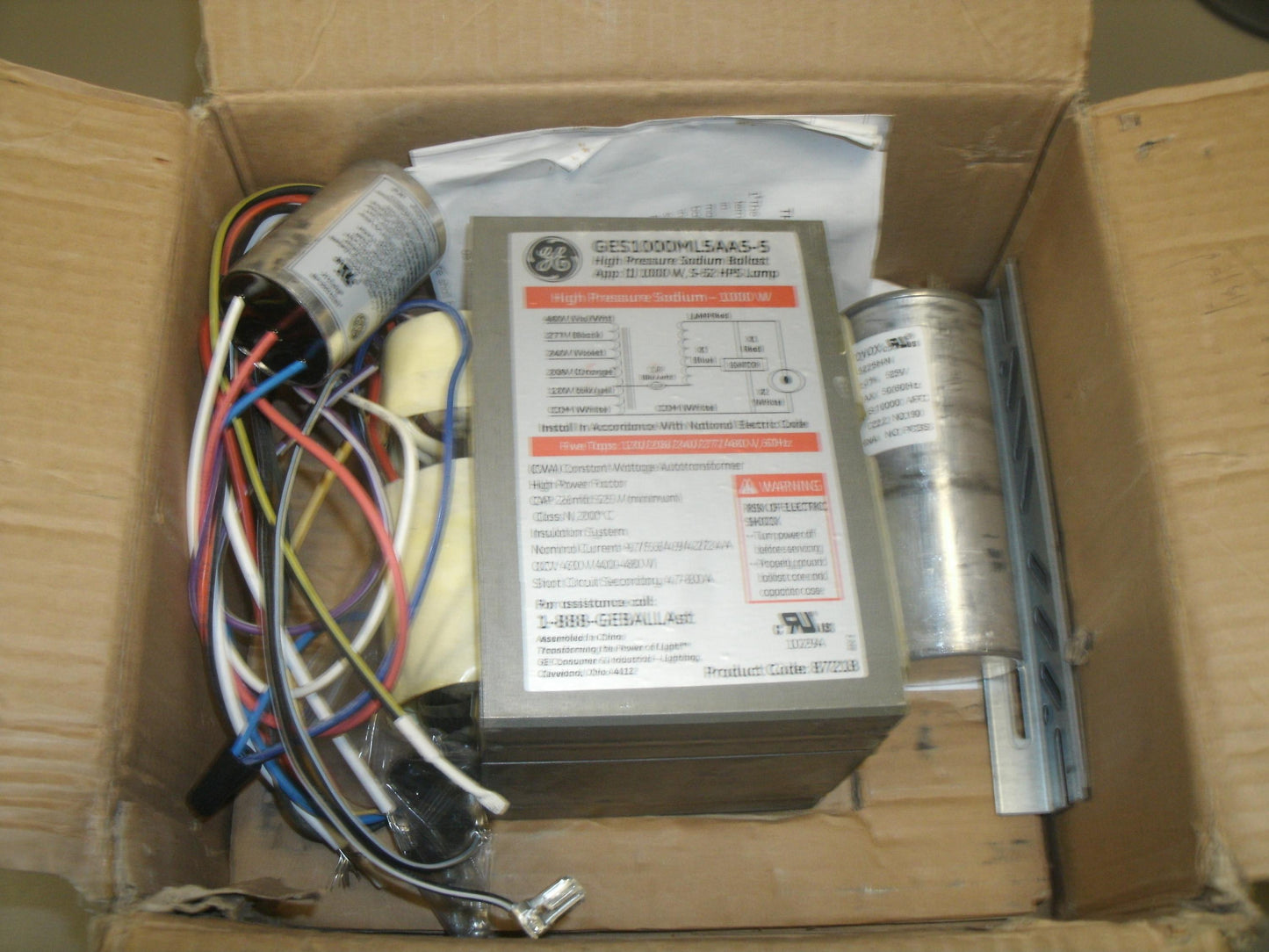 GE GES1000ML5AA5-5 High Pressure Sodium Ballast. New.