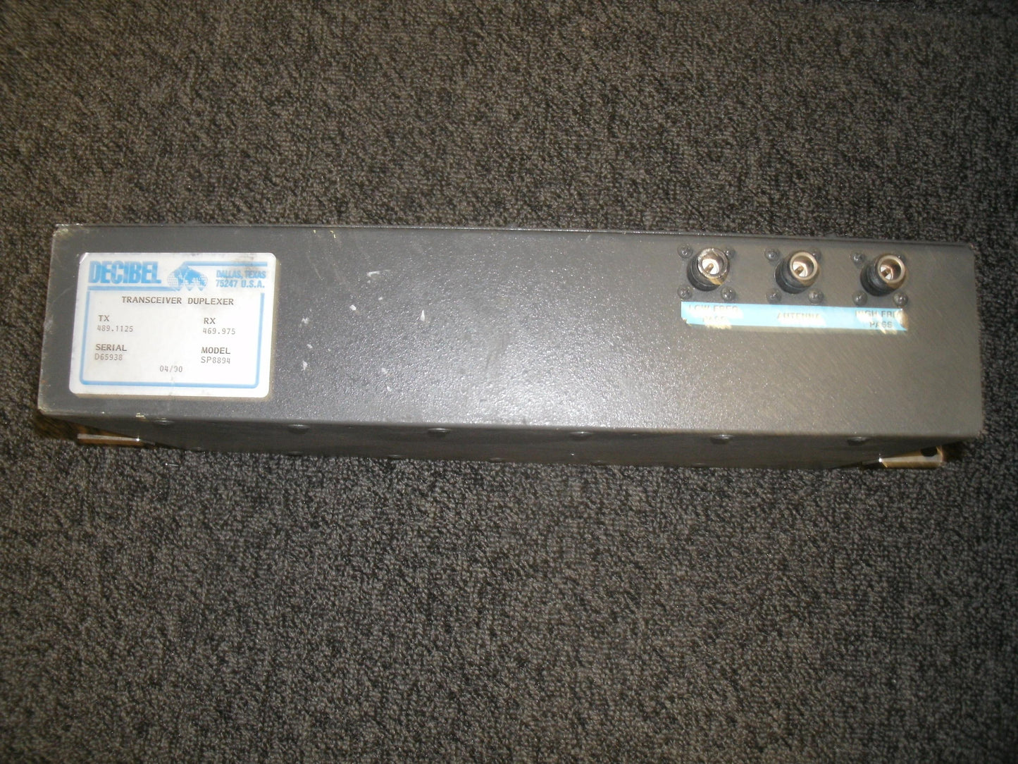 Decibel SP8894 Transceiver Duplexer. Working Pull.