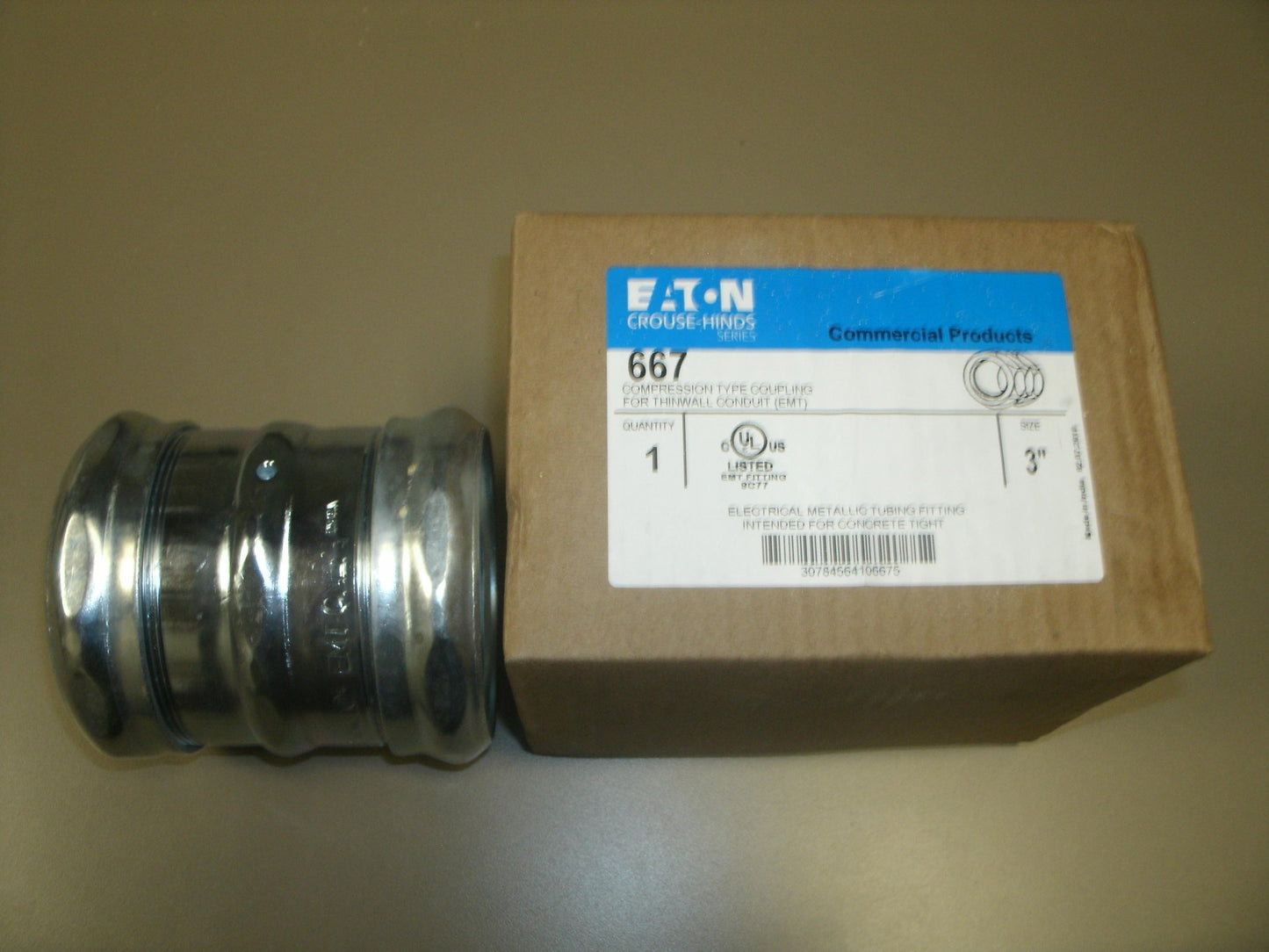 Eaton 667 Crouse-Hinds 667 Compression Type Coupling, 3", New.