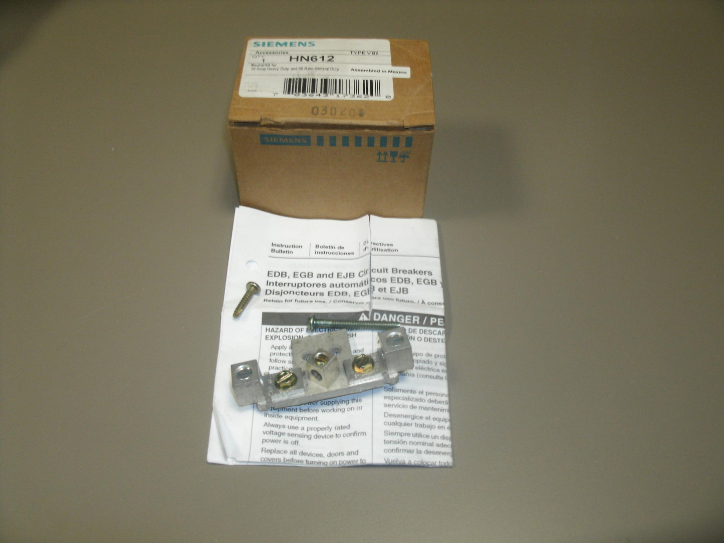 Siemens HN612 Neutral Kit For 30 AMP Heavy Duty. New. (6)