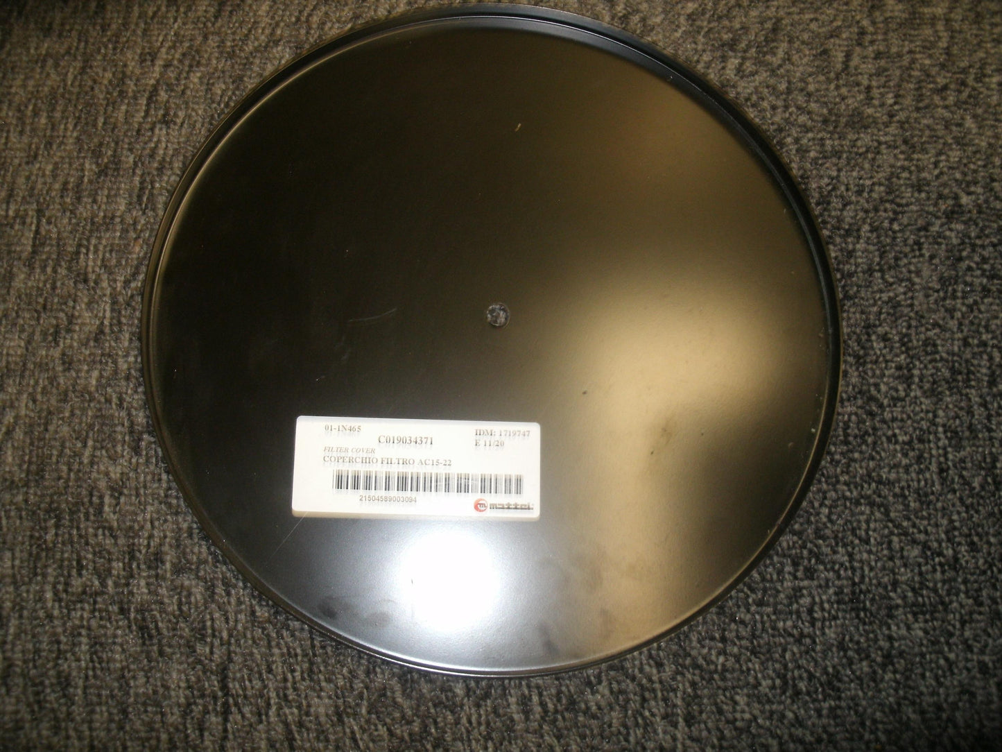 Mattei C019034371 Filter Cover. New. AC15-22.
