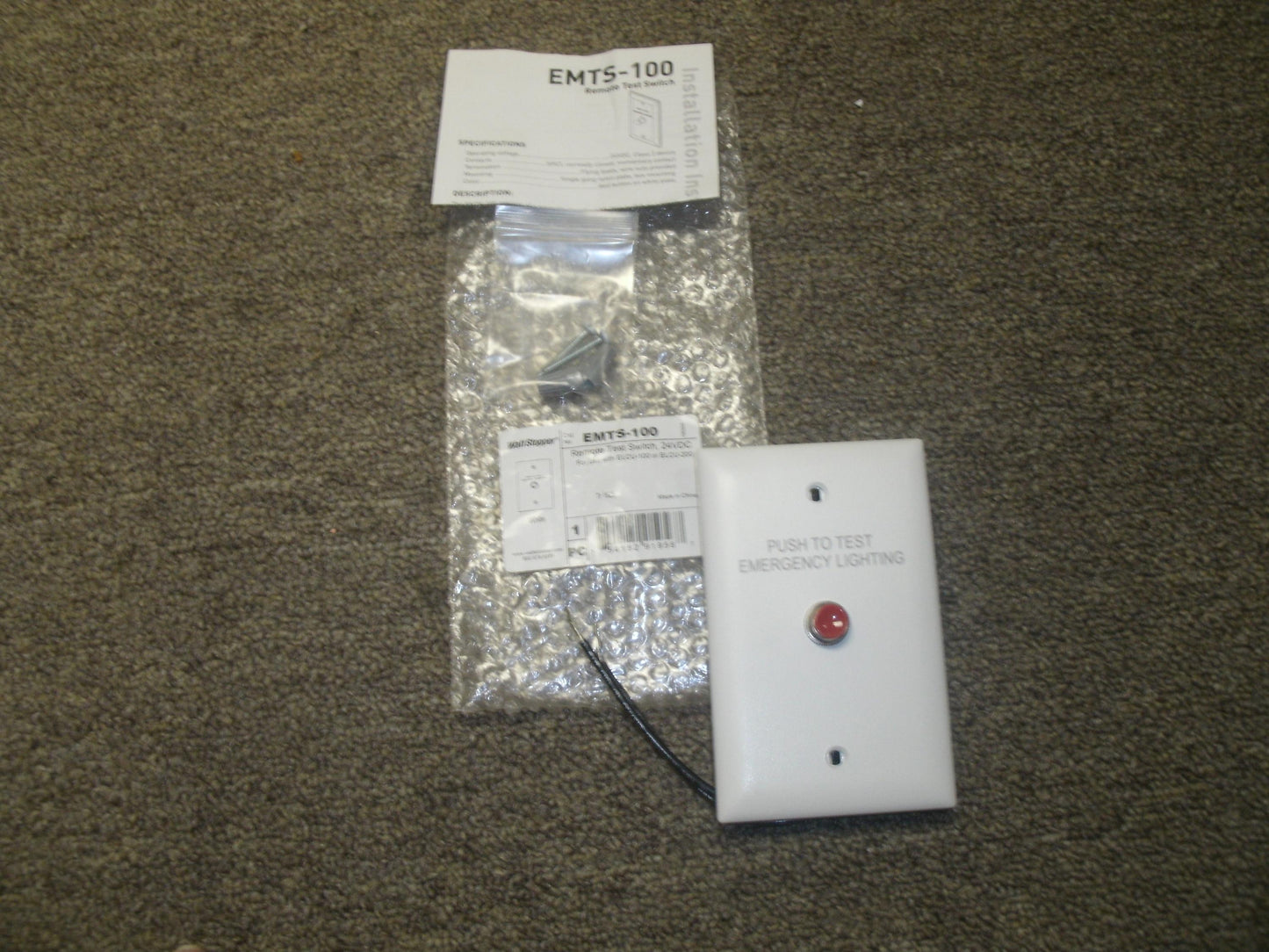 Wattstopper EMTS-100 Remote Test Switch. New.