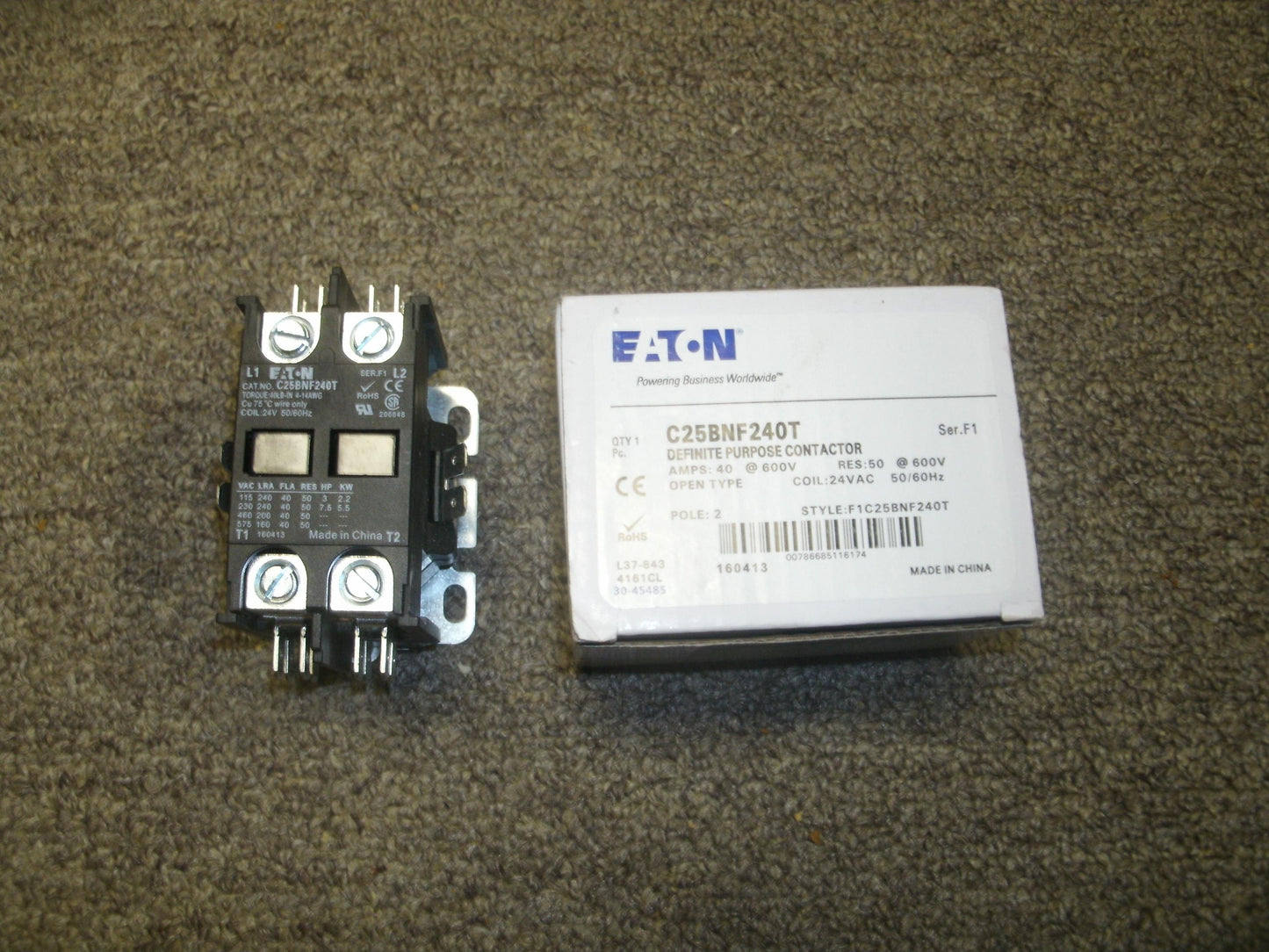 Eaton C25BNF240T Definite Purpose Contactor. 40A. (C)