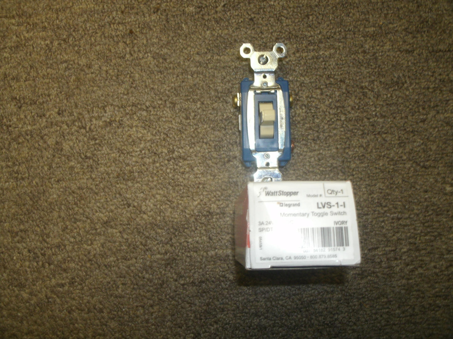 Wattstopper LVS-1-I. Momentary, Toggle Switch. New.