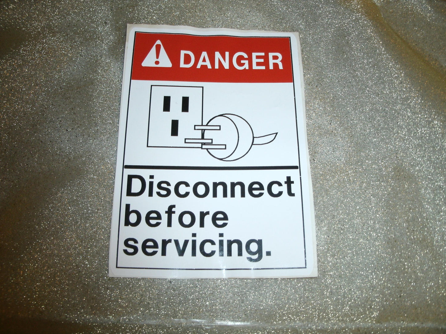 Danger Disconnect Before Servicing Sign. New.