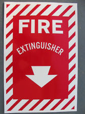 Fire Extinguisher Vinyl Self Stick Sign. 6 3/4" X 9 1/8". New.