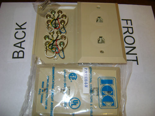 ICC Ivory 2 Ports. New. LR84410-9M. OEM. 2 Port. RJ11.