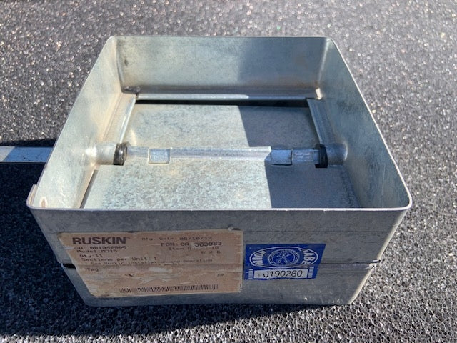 Ruskin MD15 Manual Volume Damper. 6" X 6". New.