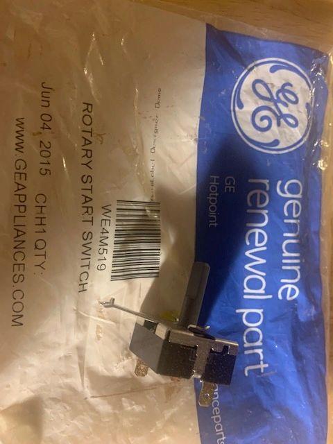 GE WE4M519 OEM Rotary Start Switch. New. (A2)