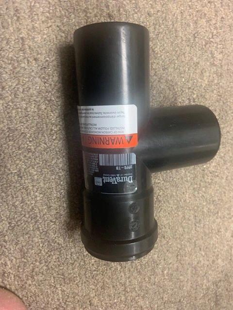 DuraVent 2PPS-TB Black UV Resistant Tee Poly Venting Pipe. New. (43)