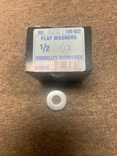 Papco 148-022 Zinc Plated Flat Washers. 1/2". 771878317729. (43)