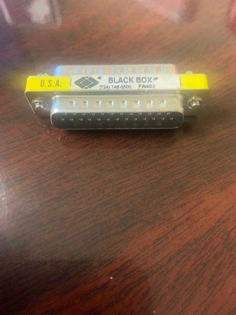 Black Box FA402 Adapter, Male DB25 Plug To Male DB25 Plug. New
